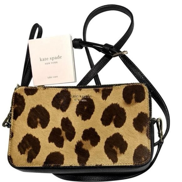 KATE SPADE Margaux Leopard Haircalf Small DoubleZip Convertible Crossbody
🚫strap - Picture 9 of 9